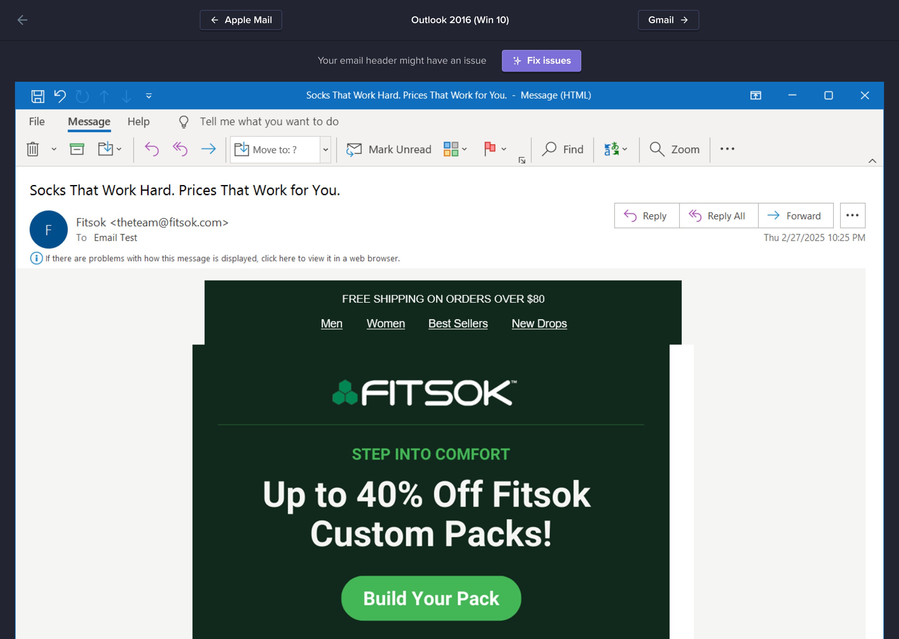 Email client preview